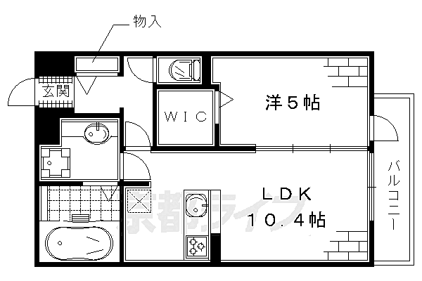 レジェンド鳥羽 202｜京都府京都市伏見区下鳥羽中円面田町(賃貸アパート1LDK・2階・41.53㎡)の写真 その2