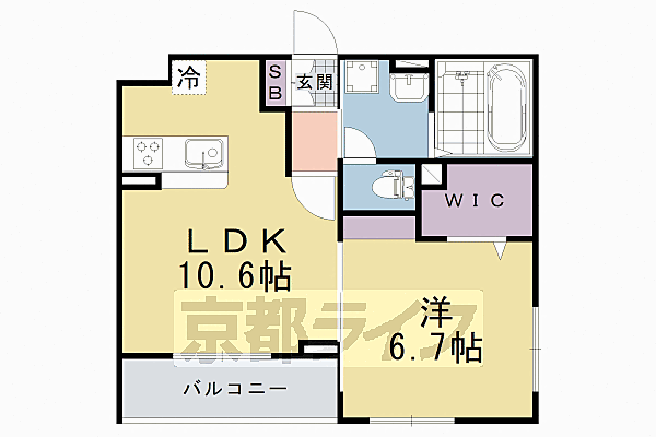 ハレレア 101｜京都府京都市伏見区羽束師菱川町(賃貸アパート1LDK・1階・40.93㎡)の写真 その2