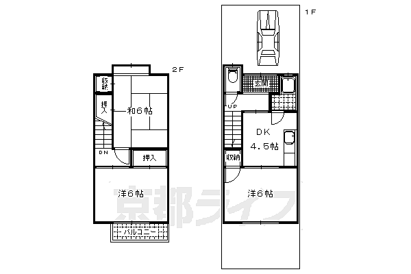 醍醐外山街道町貸家 xx｜京都府京都市伏見区醍醐外山街道町(賃貸一戸建3DK・--・53.39㎡)の写真 その2