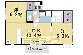 京都府宇治市大久保町北ノ山（賃貸アパート2LDK・2階・58.37㎡） その2