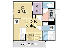 JR片町線(学研都市線) 京田辺駅 徒歩10分の賃貸アパート 2階1LDKの間取り