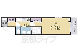 JR片町線(学研都市線) 京田辺駅 徒歩19分の賃貸アパート 2階1Kの間取り