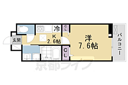 JR片町線(学研都市線) 京田辺駅 徒歩19分の賃貸アパート 1階1Kの間取り