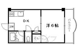 JR東海道・山陽本線 西大路駅 徒歩12分の賃貸マンション 4階1DKの間取り