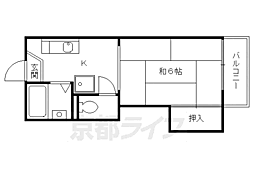 ライトハウス・イースト 1階1Kの間取り