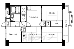 向島ニュータウン 2階4DKの間取り