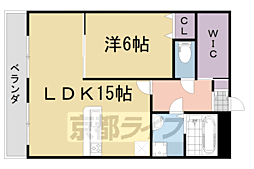 北川マンション 2階1LDKの間取り