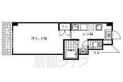ベクヴェーム21 1Kの間取図画像