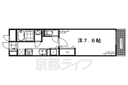 エスポワール京都南 2階1Kの間取り