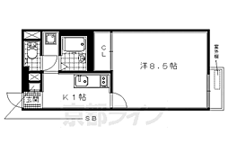 レオネクストトランクィル 1Kの間取図画像
