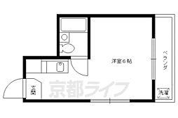 長岡京ハイツ 1Kの間取図画像
