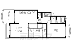 北前田マンション 2LDKの間取図画像