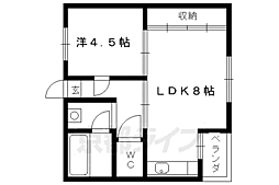 瓜生ハイツ 1LDKの間取図画像