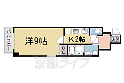 ビレイユ真英烏丸五条 1Kの間取図画像