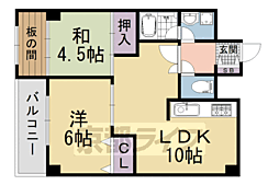 エイブル創久五条大宮 2LDKの間取図画像