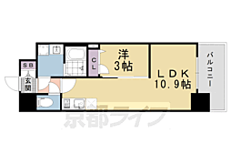 ソルテラスKYOTO西大路 瑠 1LDKの間取図画像