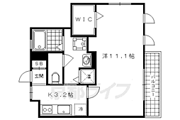 コンフォート冷泉 1Kの間取図画像