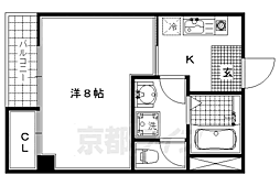 ハウス高台院 1Kの間取図画像
