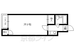 ヒューマンハイツ御室 1Kの間取図画像