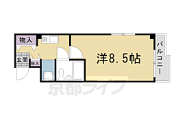 パラドール西院パート1 1Kの間取図画像