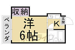 コーポまつもと 1Kの間取図画像