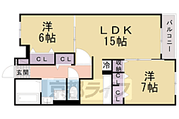 サンリット三山木 2LDKの間取図画像