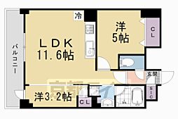 ジオエント四条大宮 2LDKの間取図画像