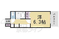 アクロス京都西大路 1Kの間取図画像
