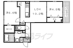 シューペリア2 2LDKの間取図画像