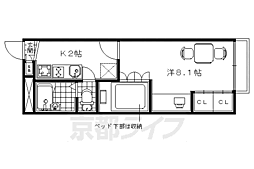 レオパレスFlourish 1Kの間取図画像