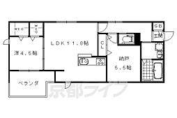クレスト烏丸松原 1SLDKの間取図画像