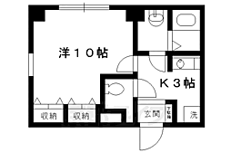 烏丸アネックス 1Kの間取図画像