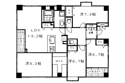 プリオーレ京都三条高倉 4LDKの間取図画像