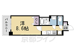 ベラジオ五条堀川2 1Kの間取図画像
