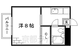プレアール淀新町 1Kの間取図画像