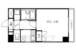 エル・セレーノ本能寺町 1Kの間取図画像