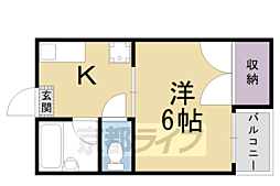 アーバンハイツ上長者町通 1Kの間取図画像
