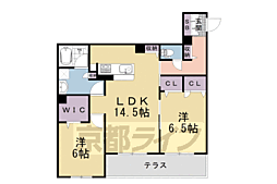シャーメゾンガーデン太秦 2LDKの間取図画像