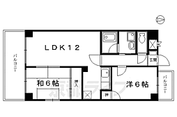 Uresidence二条城 2LDKの間取図画像