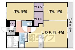 Bnext嵯峨 2LDKの間取図画像