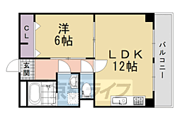 三弘マンション 1LDKの間取図画像
