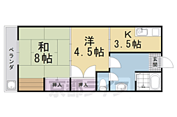 洛西マンションNo.2 2Kの間取図画像