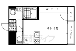 アクアプレイス京都西陣 ワンルームの間取図画像