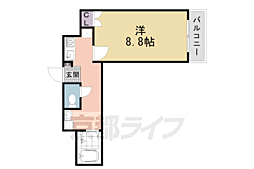 カーサ・ヴェルデ高辻 1Kの間取図画像