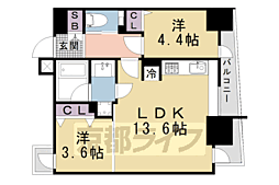 STANDZ京都二条 2LDKの間取図画像