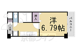 シーガル二条 1Kの間取図画像