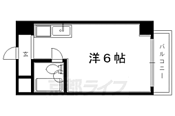 アルバドール山双 1Kの間取図画像