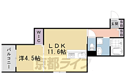 バセ・嵯峨嵐山 1LDKの間取図画像