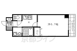 グランエターナ京都西京極 1Kの間取図画像