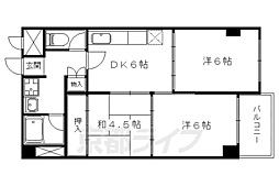 ヴィエント・だいご 3DKの間取図画像